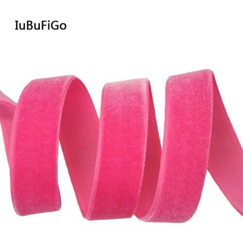 [IuBuFiGo] 5/8"(16mm) Plain Solid Velvet Ribbon Handmade Ribbons 25yard/roll