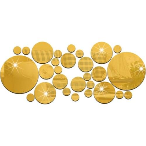 Pcset DIY Small Round Point Acrylic Mirror Effect Sticker Wall Sticker Mirror Surface Wall Stickers Home Decoration 2 Clever