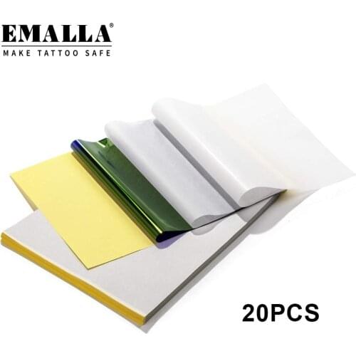 EMALLA 20PCS Tattoo Transfer Paper Tattoo Supplies Thermal Stencil Paper For Tattoo Transfer Machine Printer Tattoo Accessories