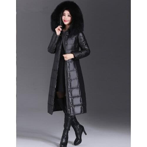 Womens Down Jacket Long Thickening Down Coat With Real Fur Hood 2020 Winter Jackets Large Size 5XL Mom Clothing 3508