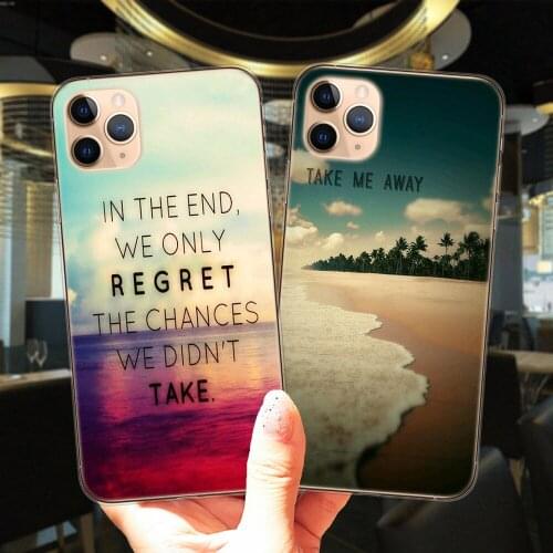 Seaside Scenery Sunrise English Quotes Phone Case For iPhone 12 Mini 11 Pro XS Max 6S 8 7 Plus X XR SE 2 Cover Silicone Coque