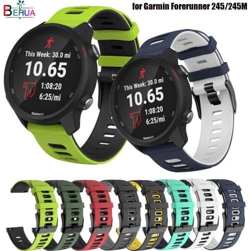 Silicone Original sport watch band for Garmin Forerunner 245 / 245M / 645 / For Huami Amazfit GTR 42mm bracelet 20mm watchstrap