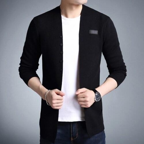Sweater Men 2021 Casual Solid Knitted Cardigan Masculino Slim Fit Clothes Pull Homme Autumn Mens Knitted Sweater