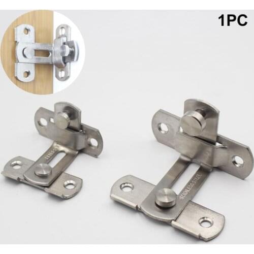 90 Degree Door Hasp Latch Lock Stainless Steel Sliding Door Chain Locks Home Cabinet Drawer Hotel Anti-theft Hardware Hasp Bolt