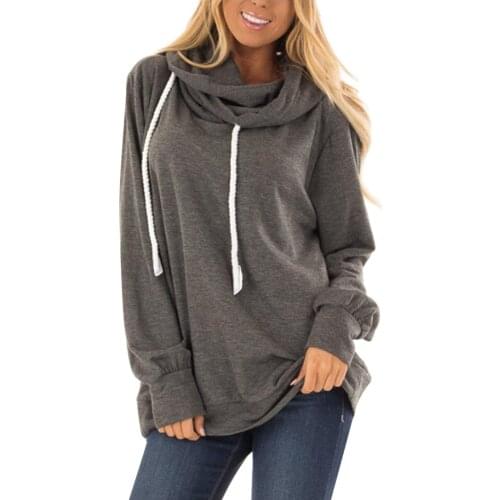 Women Sweatshirt Autumn Winter Solid Long Sleeve Pullover Turtleneck Top Shirt Casual Sweatshirt Tops roupas femininas #40