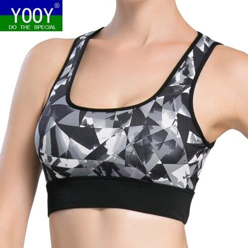 YOOY Women Yoga Shirt Running Sports Bra Yoga Gym Top Vest Shockproof High Support Workout Bra for Women Activewear