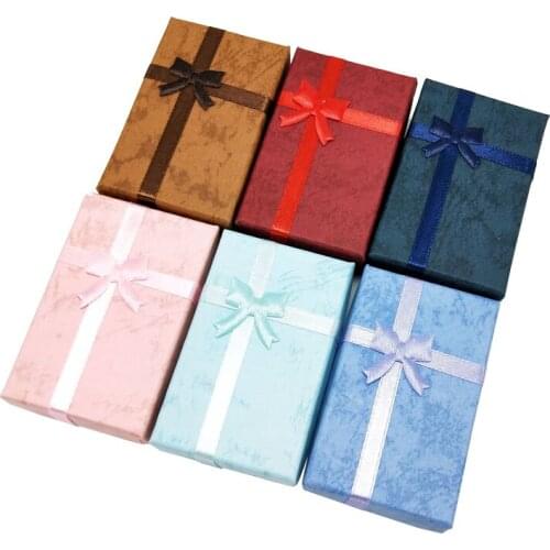 Free Shipping Assorted Colors Jewelry Sets Display Box Necklace Earrings Ring Box 12pcs 5x8x2.5cm Packaging Gift Box