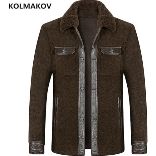 2021 new arrival winter Sheep Shearing coat high quality wool trench coat men,mens Grain fleece wool jackets ,plus-size M-XXXL
