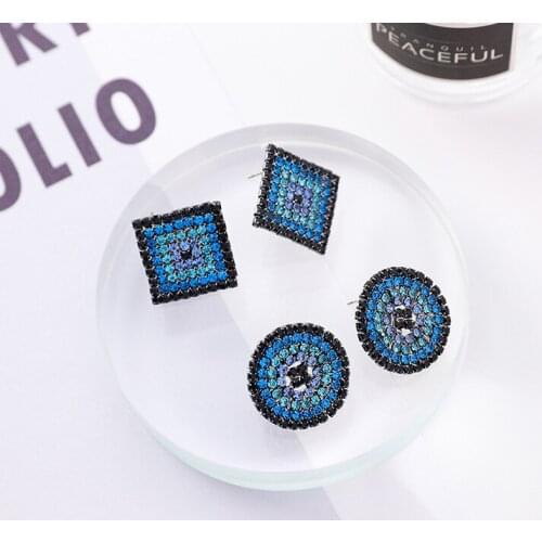 2021 NEW Fashion jewelry Simple 925 silver needle earrings Crystal from Austrian 2 Shapes for women and female as Sweet gifts