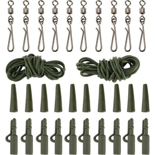 32-in-1 Anti-rust Carp Fishing Tackles Sea Fishing Rolling Swivels Quick Release Rig Kits Accessories