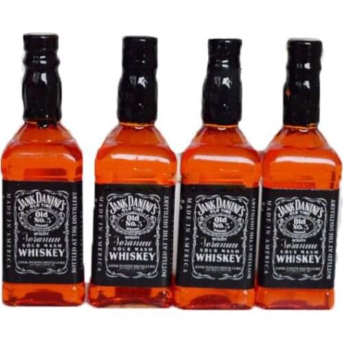 4pcs/set Miniature Dollhouse Food Whisky Wine Drink Model Pretend Food for 1/6 Doll House Kitchen Toys