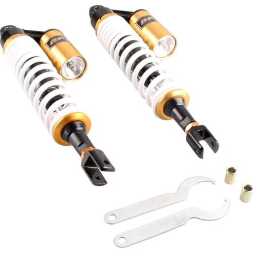 415mm Pair Rear Air Shock Absorbers Motorcycle Universal Scooters ATV White Gold