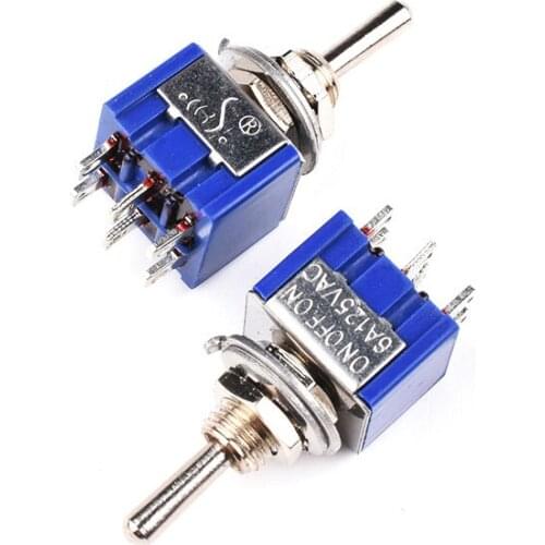 5PCS MTS-102/103/202/203 Toggle Switch 3/6 PIN Blue ON-OFF/ON-OFF-ON Miniature Toggle Switches 2A 250V SPDT DPDT