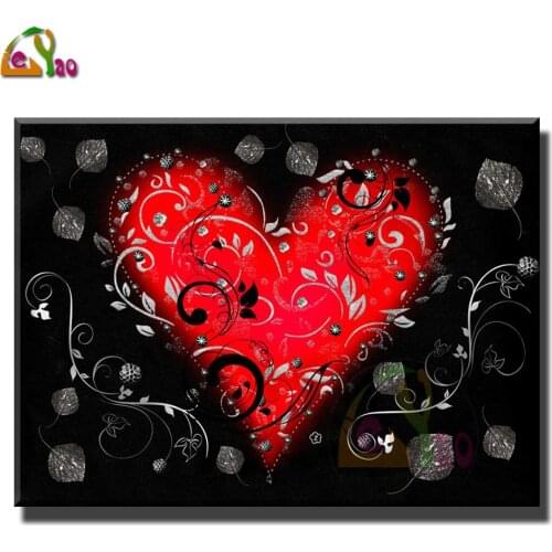 5D DIY Diamond Painting Full Square / Round Drill Mosaic Diamond Embroidery Love Heart Leave Wedding Home Decoration