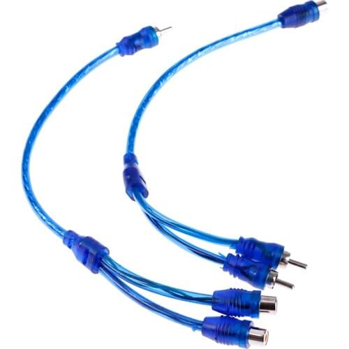 Car Audio Cable 1 Male To 2 Female/ 1 Female RCA 2 Male Adapter Cable Wire Splitter Stereo Audio Signal Connector