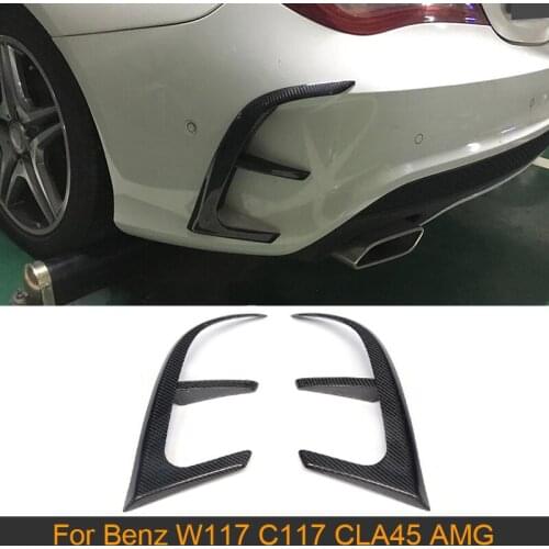 Car Rear Bumper Air Vent Trim Covers for CLA Class Mercedes Benz W117 C117 CLA250 CLA260 CLA45 AMG 2014 2015 Carbon Fiber Fins