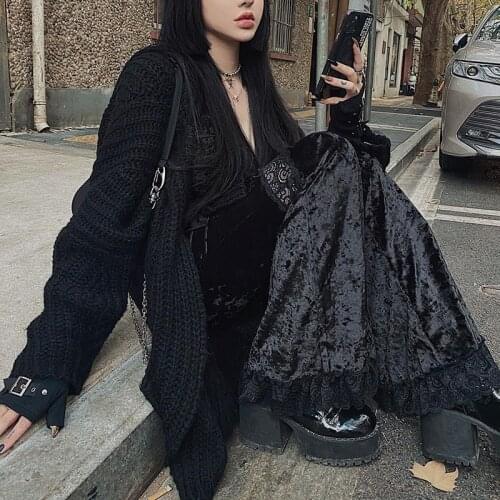 Mall Goth High Waist Flared Pants Aesthetic Sexy Lace Patchwork Trousers Women Vintage Elegant Velvet Christmas Pants