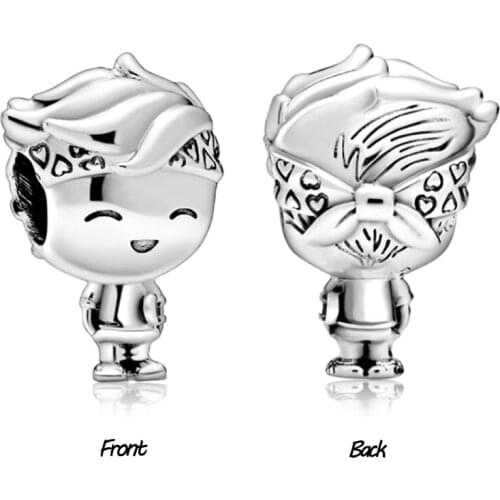 Little Cool Boy Beads Fit Original Pandora Bracelet Cute Fashion Heart Boys Charms for Jewelry Making DIY Pulseras Birthday Gift