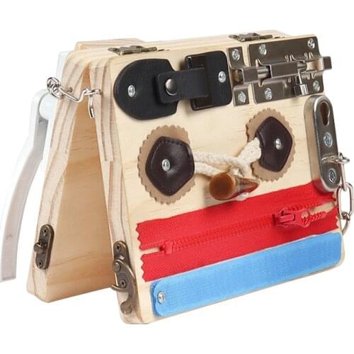 Montessori Busy Board For Toddlers Educational Wooden Sensory Activities Learning Toys For Fine Motor Skills Children Travel Toy