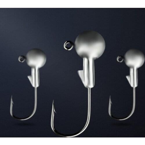 5pcs/lot Exposed Lead Jig Head 3.5g 5g 7g 10g 12g 14g Barbed Hook Soft Lure Jigging Worm Shad Hook Fishing Hooks Accessories