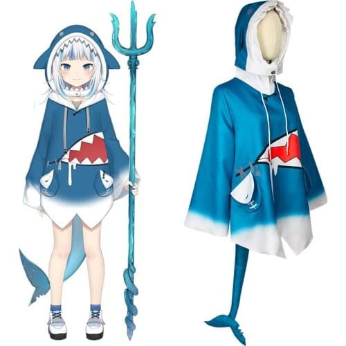 Hololive Cosplay Gawr Gura Shark Costume Uniforms Halloween Carnival Party Suit
