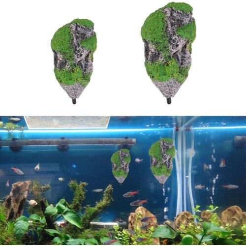 Artificial Floating Pumice Suspended Stone Mountain Aquarium Fish Tank Decoration Moss Flying Rock Aquatic Ornament Landscape