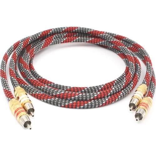 Hifi RCA Interconnect Cable RCA to RCA Audio Cable Stereo Digital RCA Connector for TV DVD Amplifier Hifi Subwoofer Cable