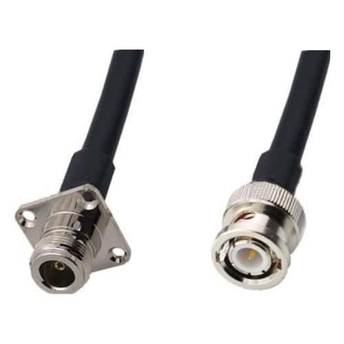 RG58 Cable BNC Male to N Female jack Flange Connector RF Coaxial Pigtail Jumper Cable