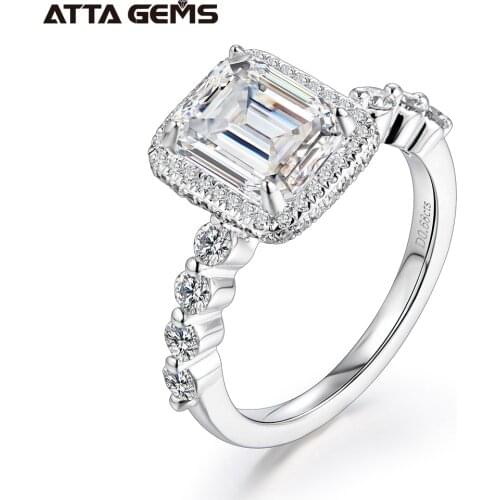 S925 Sterling Silver Ring 3.0CT 9*7mm Moissanite Engagement Wedding 18K White Gold Rings for Women Moissanite Diamond Rings