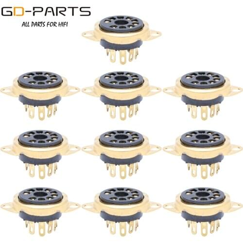 Chassis Mount 9pin Batelite Tube Sockets Valve Base For 6DJ8 12AX7 ECC83 B339 CV492 6L13 12AU7 12AT7 ECC82 Hifi Audio DIY