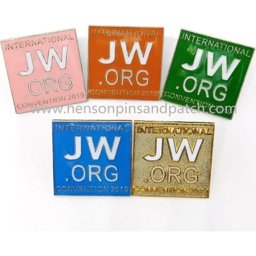 Customized hot Selling gold metal soft Enamel JW Lapel Pins