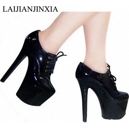 LAIJIANJINXIA New Sexy 15cm Thin High Heels Dancing Night Club Party Modern Dance Shoes Women Platform Pole Dance Pumps Shoes