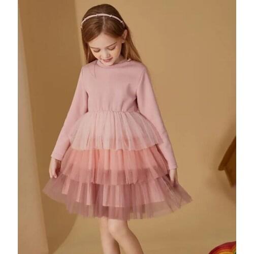 Teenage Girls Dresses Spring Children Clothing Princess Party Elegant Long Tulle Dress Baby Girls Kids Cake Lace Wedding Dresses