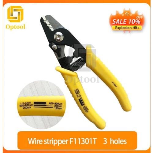 5pcs/Lot Fiber Optic stripping pliers F11301T FIS Tri-Hole Fiber Optic Stripper Miller Wire stripper Free shipping