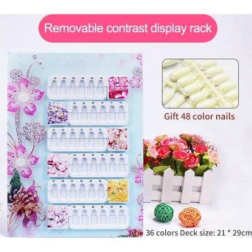 36/48 Colors Nail Tips Display Stand Board Professional Model with Fake Tips Nail Display Showing Card Gel Polish Color Chart