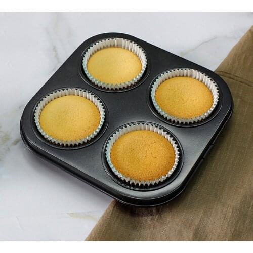 4 Cavity Muffin Cup Cake Bakeware Pan Carbon Steel Non-Stick Muffin Tin Pan Tray for Oven Baking Tools Kitchen Gadgets Fondant
