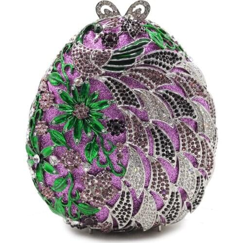 Luxury messenger bags Handbags Women Crystal diamond Clutch Flower Evening Bags Wedding Floral Handbags Bridal Party Purse red