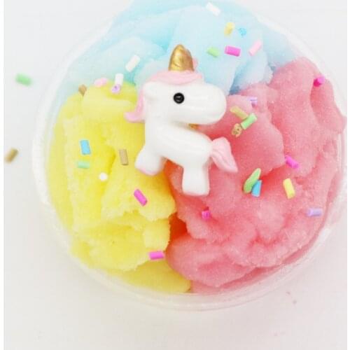 Slime Fluffy Foam Unicorn Slime Clay Light Supplies DIY Softt Cotton Charms Fruit Craft Antistress Kids Gift Toys for Children
