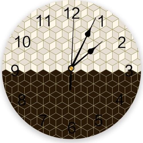 Modern Geometric Mesh 3d Wall Clock Modern Design Farmhouse Decor Kitchen Vintage PVC Round Clock Living Room Decoration