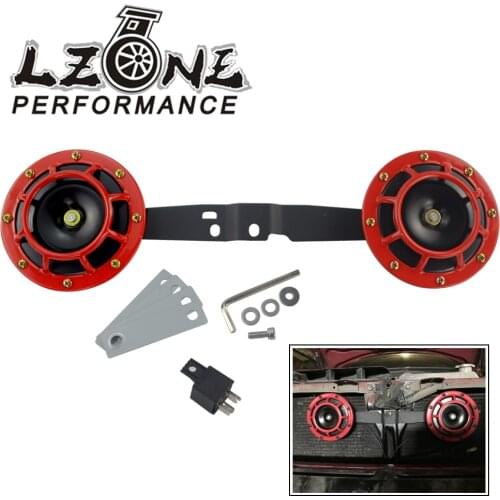 LZONE - 2pcs 12v 115DB Super Loud Compact Electric Blast Tone Air Horn Kit With Bracket For 2008-2014 Subaru Impreza WRX / STi