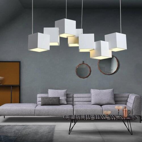 Magic Cube Led Creative Pendant Light 7/8 Head Ceilng Hanging Lamp 35/40W for Dining Room Living Room Light Fixture