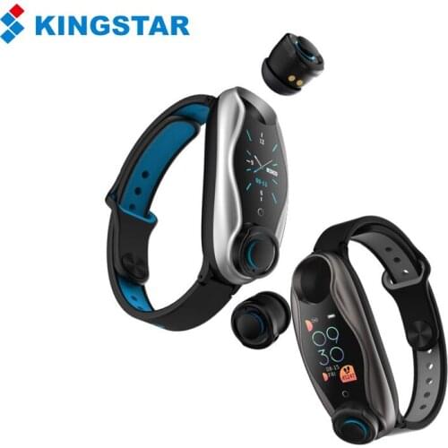 KINGSTAR 2 in 1 Smart Watch Earbud TWS Headset Men Sport Fitness Earphone Heart Rate Blood Pressure Tracker For IOS Android