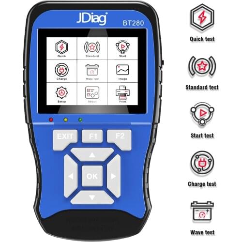 JDiag BT280 12V Universal Battery Tester Universal Battery Tester for Cars Trucks Boats Motorcycle Professional Battery Analyzer
