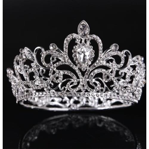 2018 Women Princess Crown Headband Crystal Rhinestone Tiara And Crowns Hair Band Jewelry Silver Bridal Hair Accessories LL@17