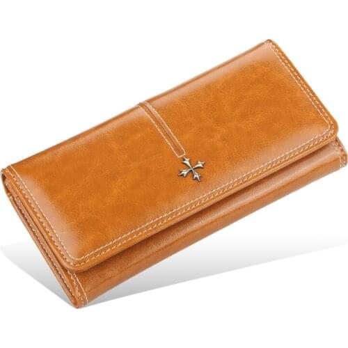 Womens Fashion Long Wallet Large-capacity Zipper Clutch Glossy Multi-Card Position Womens Bag Change Storage Bag