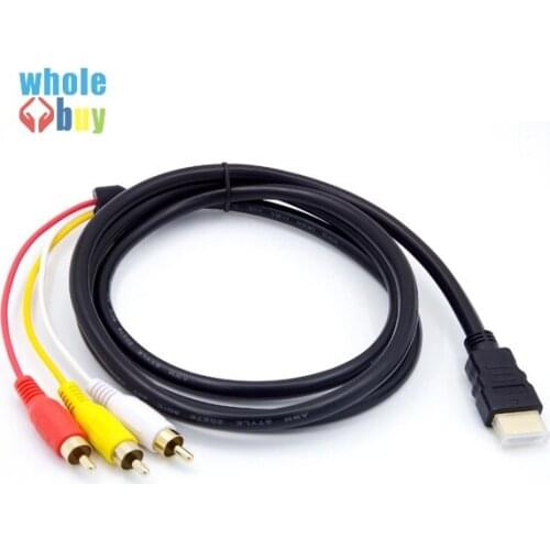 1.5M 1080P HDMI to 3 RCA Cable HDMI to AV Male Adapter Audio Video Cable for DVD HDTV STB hdmi to 3RCA cable 50pcs/lot