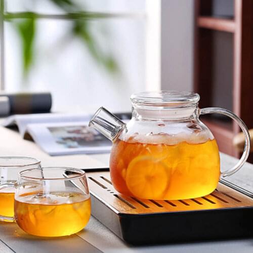 1000ml/1600ml Glass Kettle Water Jug Heat Resistant Teapots with Transparent Lid Home Office-30