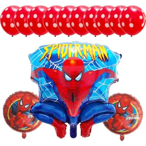 13pcs Spider hero man Foil Balloons Red Blue Latex Ballon Air Globos Super Avengers Birthday Party Decor Baby Shower Kids Toy