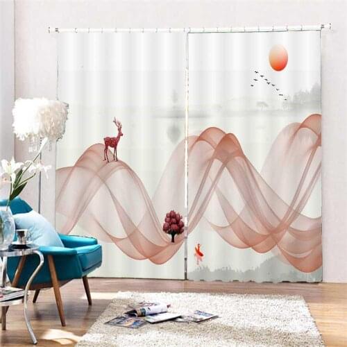2019 3D curtains Abstract lines Living room bedroom rideaux cuisine modern 3d blackout window curtains