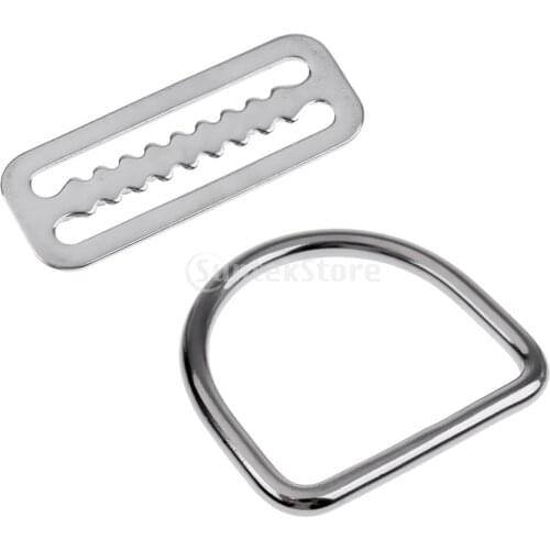 316 Stainless Steel Scuba Diving Weight Belt Keeper with D Ring for 5cm Webbing Belt Harness Equipment Accessories